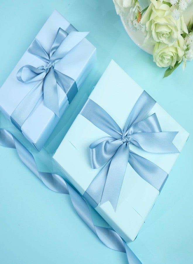 DINDOSAL شريط ديندوسال أزرق باهت لحفلات الزفاف، شريط ساتان فرنسي أزرق مزدوج الوجه، عرض 1 بوصة، مناسب لتغليف الهدايا، وباقات العرائس، وزينة عيد الميلاد، والأعمال اليدوية - 25 ياردة - Image 5